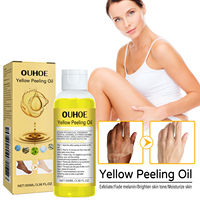 OUHOE Minyak Eksfoliasi Kuning Melembapkan, Menghidrasi, dan Menutrisi Kulit, Membersihkan dan Mencerahkan Warna Kulit