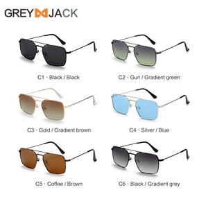 Gafas de Sol Cuadradas Metálicas Unisex Grises Jack, Lentes Polarizadas TAC con Protección UV400 Tipo 3, para Conducir y Uso Casual - Product Image 1