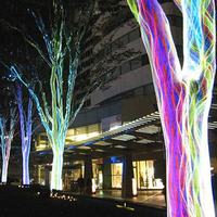 Kits de luz LED de red de malla de fibra óptica para decoración de árbol de techo de Navidad 0,75mm brillo lateral de aluminio decoraciones navideñas ópticas