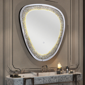 <span class=keywords><strong>2025</strong></span> Thiết Kế Mới Kim Cương Tắm Gương Với Ánh Sáng Nhà Máy Không Khung Chống Sương Mù Gương Trang Trí Nội Thất Tường Không Thường Xuyên Thông Minh LED Gương - Product Image 2