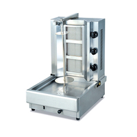 Machine commerciale à gaz Horizontal 4 brûleurs Shawarma avec couvercle dubaï arabie saoudite afrique arabe Doner Kebab Roti Sandwich poulet frit