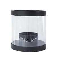 Boîte cadeau de fleurs coréennes rondes Boîte cadeau de vacances en PVC Boîte d'emballage ronde transparente pour arrangement de fleurs à la main