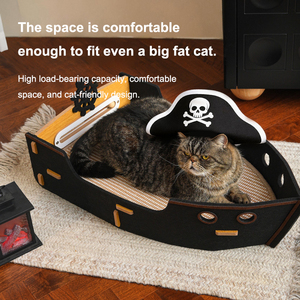 Griffoir pour chat au design moderne avec surface en sisal, griffoir élégant de style <span class=keywords><strong>pirate</strong></span> pour la maison - Product Image 4