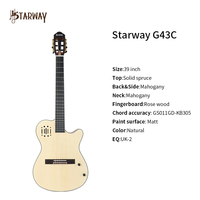 Guitare classique Starway G43C 39 pouces avec cutaway, instrument à cordes professionnel OEM/ODM pour la performance – Nouveauté