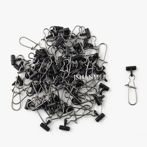 JSM 100 pcs/<span class=keywords><strong>lot</strong></span> glissière à glissière glissière haute résistance avec joli curseur de plomb noir à pression pour ligne de pêche - Product Image 2