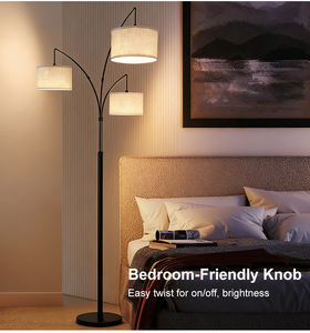 Lámpara de Pie Moderna con 3 Bombillas LED, Poste Metálico Giratorio, Interruptor Rotatorio, Base Resistente, Diseño de Mediados de Siglo, Alto CRI 90, Regulable, para Sala de Estar - Product Image 3