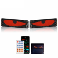 Accessoires automobiles 64*20 : Panneau matriciel LED à pixels DIY RGB, programmable via application et télécommande, pour feux indicateurs 'Devil Eyes' et éclairage LED de camion