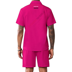 Ensemble haut et pantalon en tricot décontracté pour homme, été, sur mesure, style européen et américain, manches courtes - Product Image 3