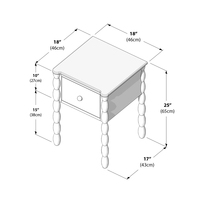 Table de chevet rose en bois pour enfants, design à tiges, avec tiroir de rangement, pour chambre de fille