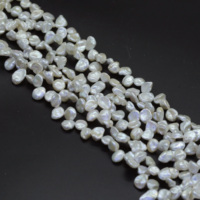 Perles d'eau douce irrégulières en forme de pétale Xulin de 7 mm avec 3 et 7 trous, en gros, pour la fabrication de boucles d'oreilles