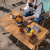 Prix d'usine Livraison rapide Table de camp portable Facile à transporter Barbecue Table de pique-nique de camping pliante avec sac de rangement
