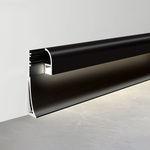 <span class=keywords><strong>Profil</strong></span>és <span class=keywords><strong>de</strong></span> plinthe en aluminium brossé décoratifs, installation facile, étanches, en alliage, pour revêtements <span class=keywords><strong>de</strong></span> sol modernes - Product Image 6