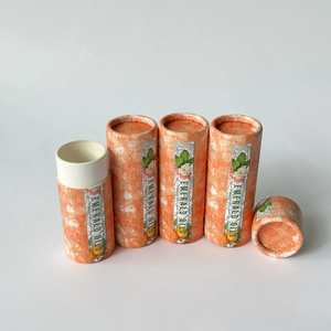 Tubo de papel kraft blanco, personalizado e impreso, ecológico, para la creación de bálsamos cosméticos sólidos y protectores solares DIY. - Product Image 4
