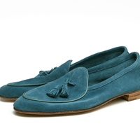 Chaussures Mocassins OME Langdo en Daim/Cuir Nubuck pour Hommes, Sur Mesure avec Pompons, Imperméables, Respirantes, Fermeture à Chaussette à Carreaux
