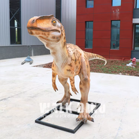 Wetterfeste Fiberglas-Dinosaurier-Skulpturen für den Außenbereich Maßgefertigte Lebensgroße Tierstatuen mit Motorantrieb für Kindergärten und Schulen