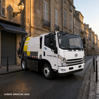 Camion compacteur de déchets électrique à chargement arrière avec benne basculante de 16 m³ (240 L) pour le nettoyage urbain, longue durée de vie