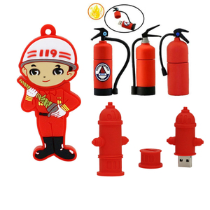 De dibujos animados bombero modelo Pendrive 32GB 64GB 16GB 8GB 4GB Pen Drive extintor de fuego Usb flash Drive memoria Stick - Product Image 1