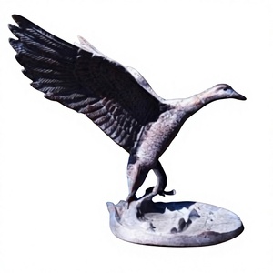 Sculpture Moderne de Canard Volant en Bronze, Décoration de Jardin Extérieur à Monter au Sol, Statue d'Oiseau Volant, Fournitures d'Extérieur - Product Image 1