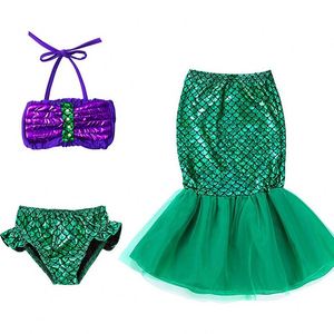 Costume de princesse Ariel pour filles, petite sirène, pour Halloween, Noël, carnaval, fête d'anniversaire, tenue de fête à thème de film télévisé - Product Image 2