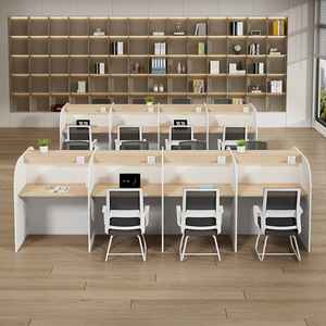ชุดโต๊ะเก้าอี้ไม้สไตล์โมเดิร์นสำหรับการเรียนแบบอินเทอร์แอคทีฟ พร้อมฉากกั้นสำหรับใช้งานคนเดียว เหมาะสำหรับสำนักงาน <span class=keywords><strong>สอ</strong></span>บระดับปริญญาโท ห้องสมุดทั่วไป และการใช้งานทั่วไป - Product Image 3