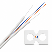 Pasokan Langsung Pabrik Kabel Drop FTTH Indoor 2 Core GJXH Fleksibel Tinggi, Kabel Optik Flat Butterfly G.657A1/A2 Single Mode