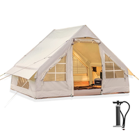 Grandes tentes en toile Tente touristique à air gonflable 4 6 personnes Tentes cabine de glamping en usine Camping extérieur étanche