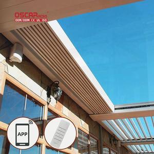 Pergola da giardino 8x8 con struttura in alluminio con tetto retrattile Patio esterno e illuminazione del cortile pergolato retrattile - Product Image 1