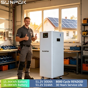 SUNPOK - Batería de Litio de 51.2V 300Ah 314Ah, Sistema de Almacenamiento de Energía Solar para el Hogar de 16kWh 15kWh, Batería Vertical LiFePO4 de 48V - Product Image 1