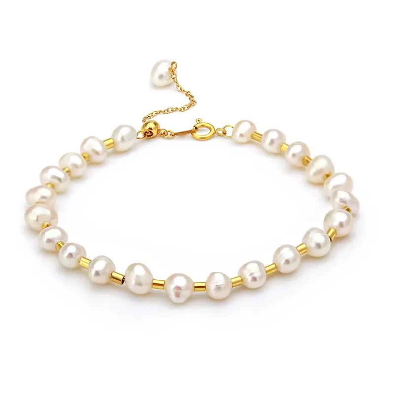 Pulsera de perlas, joyería de moda, perlas naturales de agua dulce con cuentas, pulsera impermeable, diseño personalizado, joyería para regalo de mujer