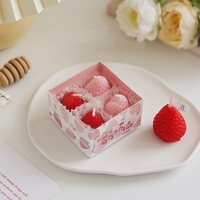 Décoration d'intérieur, cadeau romantique fait à la main pour la Saint-Valentin, bougies aromatiques à la fraise, parfum d'intérieur mignon, bougies parfumées en cire de soja