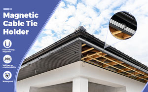 Support magnétique pour attaches zippées, support de câble multifonctionnel, aimants, gestion des câbles magnétiques, bases avec attaches zippées en nylon - Product Image 6