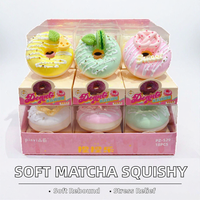 Jouet Squishy en Plastique Macaron Donut de 9 cm, Rebond Lent, Aliment Simulé, Anti-Stress, Jouet Fidget pour Filles, Idéal pour le Bureau