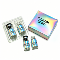 Emballage de médicaments aseptiques personnalisé, imperméable, écologique, en matériaux recyclés, boîte de peptides avec étiquette 3ml 10ml, flacons de 2 pièces, papier
