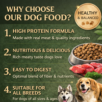 Nourriture sèche pour chiens en vrac de qualité supérieure, riche en protéines, viande véritable, vente en gros, usine