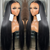 Wig Rambut Asli 13X6 Raw HD Full Lace Frontal, Wig Vietnam Raw, Wig Rambut Manusia Virgin India Brasil Lurus Keriting Tanpa Lem Densitas 250