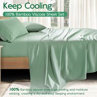 Ensemble de draps de lit 4 pièces en viscose de bambou biologique certifiée Oeko-Tex 300TC, écologique et luxueux, vente en gros