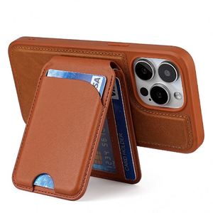 Portable Fashion Business Magnetic Credit <b>Card</b> <b>Holder</b> <b>Wallet</b> PU Material Phone Stand ID <b>Card</b> Pocket Compatible MagSafe Hardware - Product Image 1