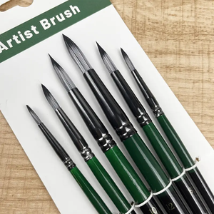 BOMEIJIA spazzole per artisti all'ingrosso 6 pz in Nylon per capelli in alluminio puntale in legno pennello per pittura - Product Image 4