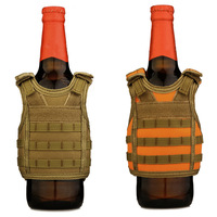 Chaleco de cerveza personalizado al por mayor, soporte táctico, chaqueta, decoración de botellas, Mini enfriador de bebidas Molle ajustable para latas