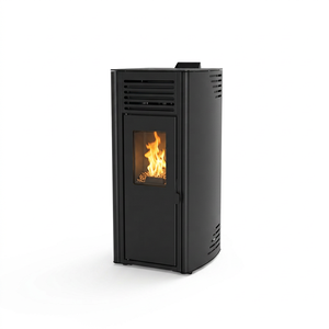 Poêle à granulés de bois moderne autoportant 8KW en acier avec télécommande pour chauffage intérieur de salon - Product Image 1