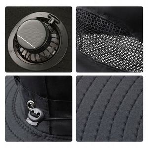 Chapeau Bob à Large Bord avec Ventilateur Solaire Intégré pour la Pêche et la Randonnée – Protection Solaire Extérieure – Idéal Cadeau Fête des Pères – Nouvelle Collection - Product Image 2