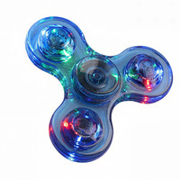 LED Light up Fidget Spinner Tri-Spinner EDC Hand Spinner Mainan Pereda Stres untuk Dewasa dan Anak-anak