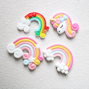 Breloque Licorne Arc-en-ciel Nuage Kawaii Magique Rêve Fantaisie en Pâte à Modeler, Slime <span class=keywords><strong>et</strong></span> Résine, Cabochon à Dos Plat pour Scrapbooking <span class=keywords><strong>et</strong></span> Décoration DIY - Product Image 1