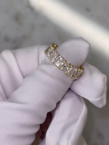 Bande de mariage en diamant Moissanite coupe ovale ou rayonnante, bande de diamant d'éternité complète, cadeau de mariage, cadeau d'anniversaire, cadeau de bande - Product Image 4