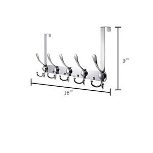 WEKIS New Arrival Hanging Clothes Hat Towel Coat Rack <b>Kitchen</b> Bathroom 5 <b>Hook</b> Stainless Steel Silver Wall Mounted <b>Hooks</b> - Product Image 4
