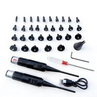 Kit d'alignement de viseur laser rouge et vert auto-zérifiant rechargeable par USB avec 32 adaptateurs multiples