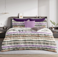 Parure de lit en microfibre organique imprimée durable, 120 GSM, respirante, écologique, sans plis, tailles complète, queen et king