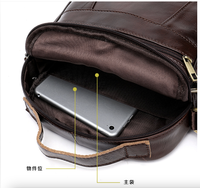 Tas Selempang Kulit Sapi Asli Andong untuk Pria, Tas Messenger Kecil Multifungsi, Tas Selempang Santai Bisnis