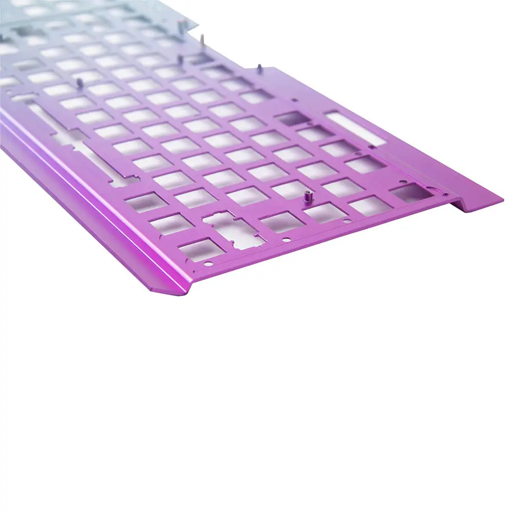 5 Axis Machining Precision Custom Multicolor Anodized Aluminum Keyboard Plate Cnc Machining Mechanical Keyboard Case Panel Cover