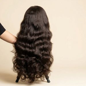 Perruque synthétique longue et ondulée haute densité, noire naturelle, pour femmes, 100 % cheveux humains, fournisseur vietnamien en gros - Product Image 1
